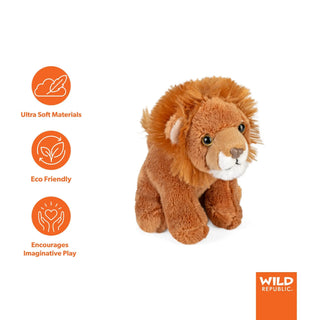 Wild Republic Pocketkins Eco Lion Stuffed Animal - 5" Stuffed Animals