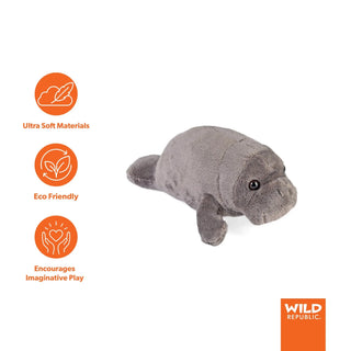 Wild Republic Pocketkins Eco Manatee Stuffed Animal - 5" Stuffed Animals