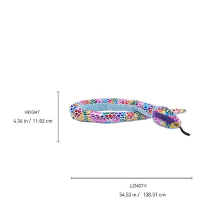 Wild Republic Foilkins Snake Dotted Rainbow Snake Stuffed Animal - 54" Stuffed Animals