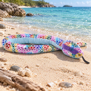 Wild Republic Foilkins Snake Dotted Rainbow Snake Stuffed Animal - 54" Stuffed Animals
