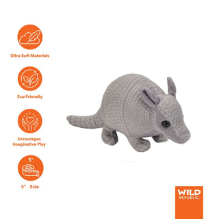 Wild Republic Pocketkins Eco Armadillo Stuffed Animal - 5" Stuffed Animals