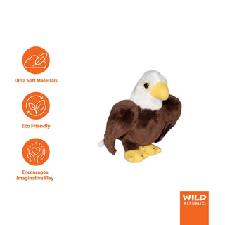Wild Republic Pocketkins Eco Bald Eagle Stuffed Animal - 5" Stuffed Animals