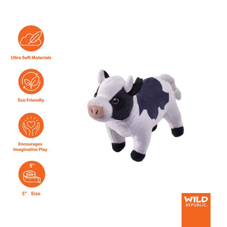Wild Republic Pocketkins Eco Cow Stuffed Animal - 5" Stuffed Animals