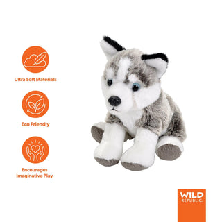 Wild Republic Pocketkins Eco Husky Stuffed Animal - 5" Stuffed Animals