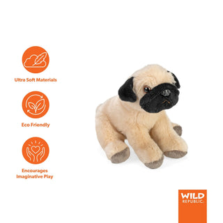 Wild Republic Pocketkins Eco Pug Stuffed Animal - 5" Stuffed Animals