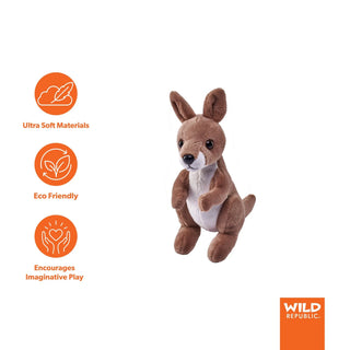 Wild Republic Pocketkins Eco Kangaroo Stuffed Animal - 5" Stuffed Animals
