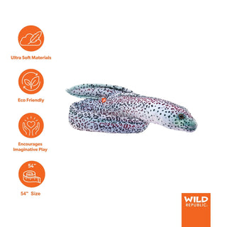 Wild Republic Sea Snakes Peppered Moray Eel Stuffed Animal - 54" Stuffed Animals