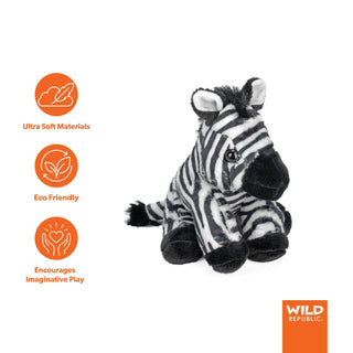 Wild Republic Pocketkins Eco Zebra Stuffed Animal - 5" Stuffed Animals