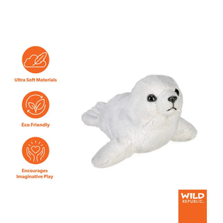 Wild Republic Pocketkins Eco Harp Seal Stuffed Animal - 5" Stuffed Animals