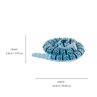 Wild Republic Green Coiled Snakes Blue Rock Rattlesnake Stuffed Animal - 36" Stuffed Animals