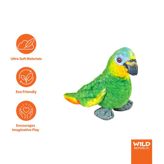 Wild Republic Rainforest Birds Orange Winged Parrot Stuffed Animal - 4.5" Stuffed Animals