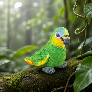 Wild Republic Rainforest Birds Orange Winged Parrot Stuffed Animal - 4.5" Stuffed Animals