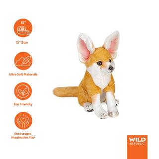 Wild Republic Artist Collection Fennec Fox Stuffed Animal - 15" Stuffed Animals