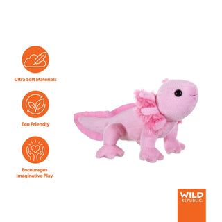 Wild Republic Pocketkins Eco Axolotl Stuffed Animal - 5" Stuffed Animals
