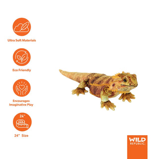 Wild Republic Living Earth Bearded Dragon Stuffed Animal - 24" Stuffed Animals