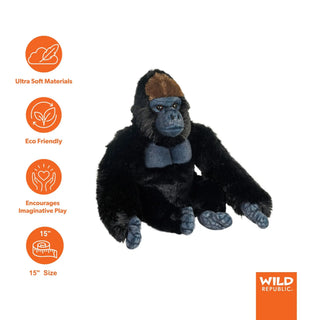 Wild Republic Artist Collection Eco Gorilla Stuffed Animal - 15" Stuffed Animals
