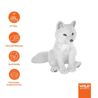 Wild Republic Artist Collection Arctic Fox Stuffed Animal - 15" Stuffed Animals