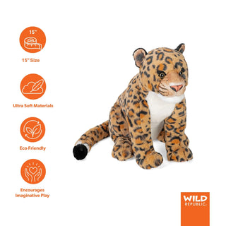 Wild Republic Artist Collection Leopard Stuffed Animal - 15" Stuffed Animals