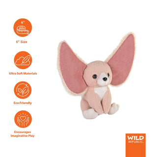 Wild Republic Earkins Fennec Fox Stuffed Animal - 6" Stuffed Animals