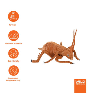 Wild Republic Cuddlekins Eco Weta Stuffed Animal - 12" Stuffed Animals