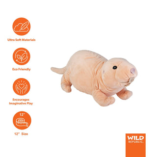 Wild Republic Cuddlekins Eco Naked Mole Rat Stuffed Animal - 12" Stuffed Animals