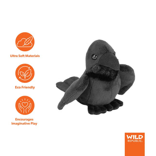 Wild Republic Pocketkins Eco Raven Stuffed Animal - 5" Stuffed Animals