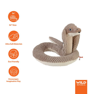 Wild Republic Luxury Snakes Cobra Stuffed Animal - 54" Stuffed Animals