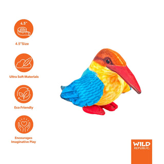 Wild Republic Rainforest Birds Stork Billed King Stuffed Animal - 4.5" Stuffed Animals