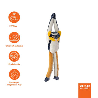 Wild Republic Ecokins Hanging Wolf Mona Monkey Stuffed Animal - 22" Stuffed Animals
