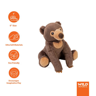 Wild Republic Rainforest Splendors Sun Bear Stuffed Animal - 6" Stuffed Animals
