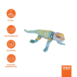 Wild Republic Coilkins Collard Lizard Stuffed Animal - 12" Stuffed Animals