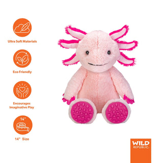 Wild Republic Poppykins Axolotl Stuffed Animal - 14" Stuffed Animals
