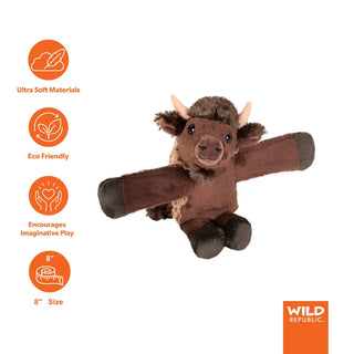 Wild Republic Huggers Bison Stuffed Animal - 8" Stuffed Animals