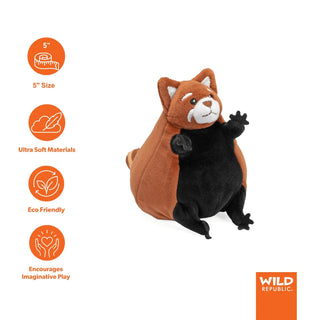 Wild Republic Flipkins Red Panda Stuffed Animal - 5" Stuffed Animals