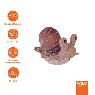 Wild Republic Pocketkins Eco Snail Stuffed Animal - 5" Stuffed Animals