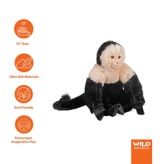 Wild Republic Cuddlekins Eco White Faced Capuchin Stuffed Animal - 12" Stuffed Animals