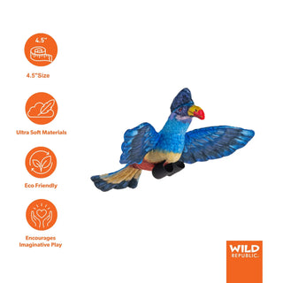 Wild Republic Rainforest Birds Great Blue Turaco Stuffed Animal - 4.5" Stuffed Animals