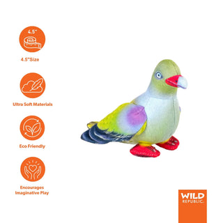 Wild Republic Rainforest Birds African Green Pigeon Stuffed Animal - 4.5" Stuffed Animals