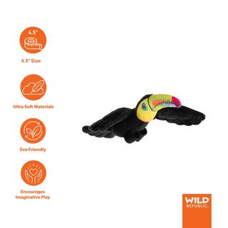 Wild Republic Rainforest Birds Toco Toucan Stuffed Animal - 4.5" Stuffed Animals