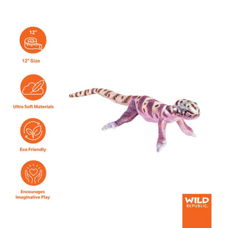 Wild Republic Coilkins Western Banded Gecko Stuffed Animal - 12" Stuffed Animals