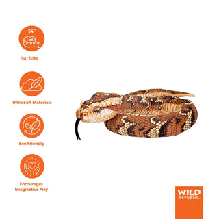Wild Republic Borneo Pit Viper Snake Stuffed Animal - 54" Stuffed Animals
