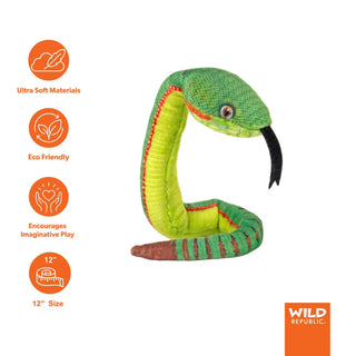 Wild Republic Coilkins Sabah Pit Viper Stuffed Animal - 12" Stuffed Animals