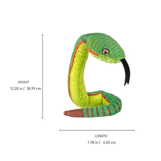 Wild Republic Coilkins Sabah Pit Viper Stuffed Animal - 12" Stuffed Animals