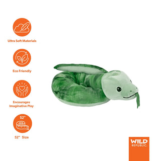 Wild Republic Squishy Snakes Green Snake Stuffed Animal - 52" Stuffed Animals