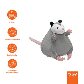Wild Republic Flipkins Opossum Stuffed Animal - 5" Stuffed Animals