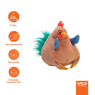 Wild Republic Flipkins Chicken Stuffed Animal - 5" Stuffed Animals