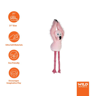 Wild Republic Hanging Eco Flamingo Stuffed Animal - 21" Stuffed Animals