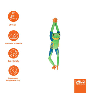 Wild Republic Hanging Eco Red Eyed Tree Frog Stuffed Animal - 21" Stuffed Animals