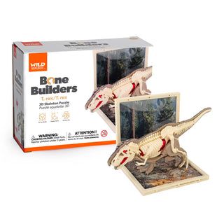 Wild Republic Bone Builders T-Rex 3D Skeleton Puzzle 42 Piece Set - 6.89" Figurines