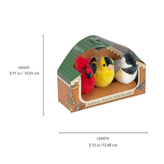 Wild Republic Audubon Birds Northern Cardinal/American Goldfinch/Chickadee Stuffed Animal - 5.5" Stuffed Animals